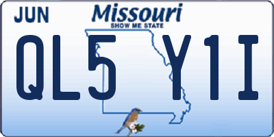 MO license plate QL5Y1I