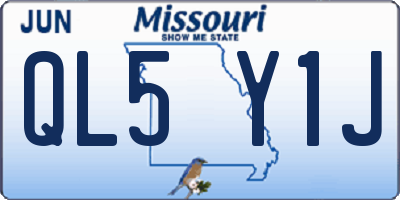 MO license plate QL5Y1J