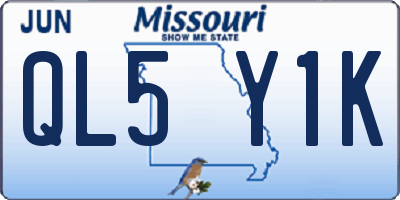 MO license plate QL5Y1K