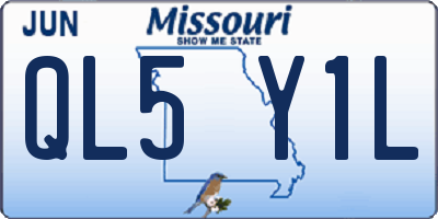 MO license plate QL5Y1L