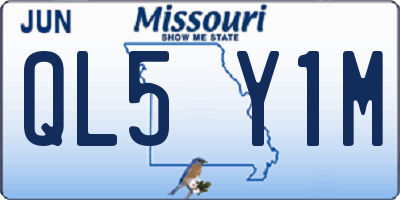 MO license plate QL5Y1M