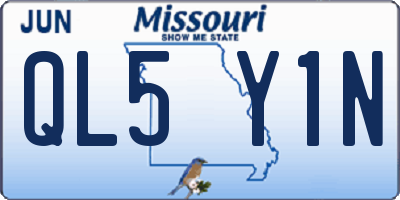 MO license plate QL5Y1N