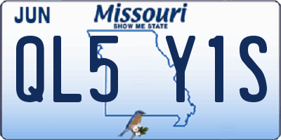 MO license plate QL5Y1S