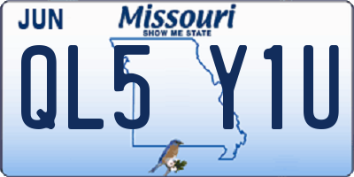 MO license plate QL5Y1U