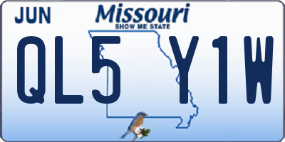 MO license plate QL5Y1W