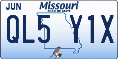 MO license plate QL5Y1X