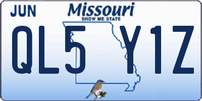 MO license plate QL5Y1Z
