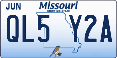 MO license plate QL5Y2A