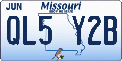 MO license plate QL5Y2B