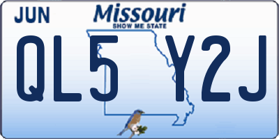 MO license plate QL5Y2J