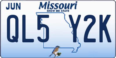 MO license plate QL5Y2K