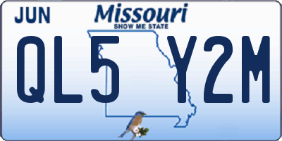 MO license plate QL5Y2M