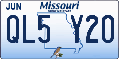 MO license plate QL5Y2O