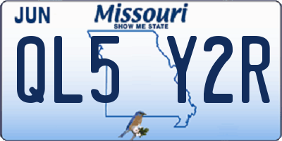 MO license plate QL5Y2R