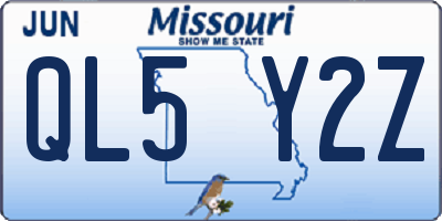 MO license plate QL5Y2Z