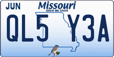 MO license plate QL5Y3A