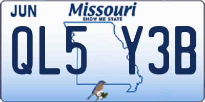 MO license plate QL5Y3B