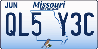 MO license plate QL5Y3C