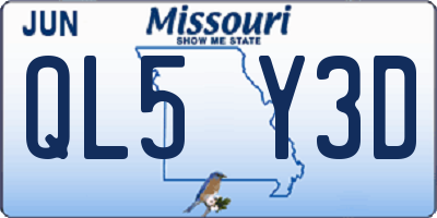 MO license plate QL5Y3D