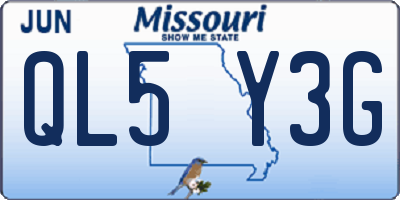 MO license plate QL5Y3G