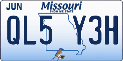 MO license plate QL5Y3H