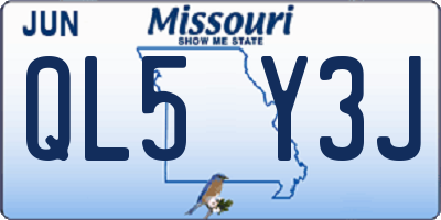 MO license plate QL5Y3J