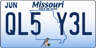 MO license plate QL5Y3L