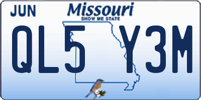 MO license plate QL5Y3M