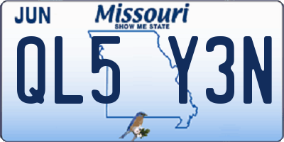 MO license plate QL5Y3N