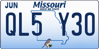 MO license plate QL5Y3O