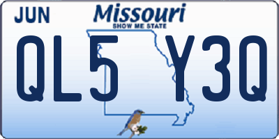 MO license plate QL5Y3Q