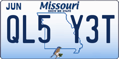 MO license plate QL5Y3T
