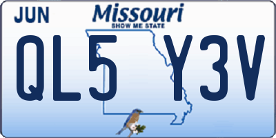 MO license plate QL5Y3V