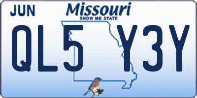 MO license plate QL5Y3Y