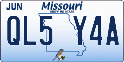 MO license plate QL5Y4A