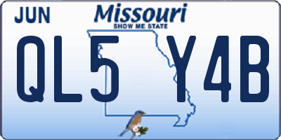 MO license plate QL5Y4B