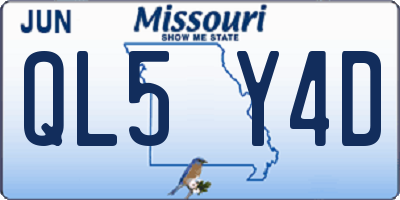 MO license plate QL5Y4D