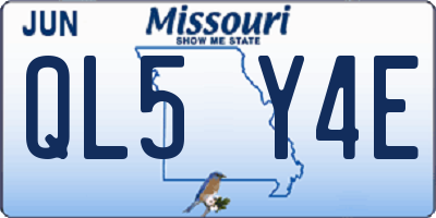 MO license plate QL5Y4E