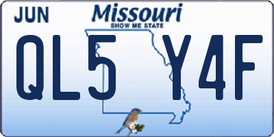 MO license plate QL5Y4F