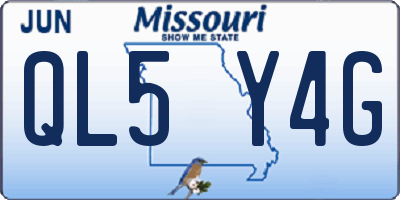 MO license plate QL5Y4G
