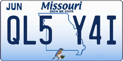 MO license plate QL5Y4I