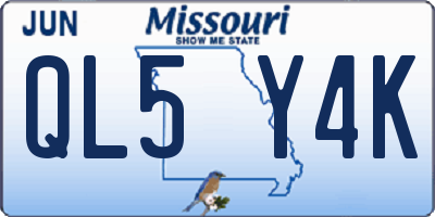 MO license plate QL5Y4K