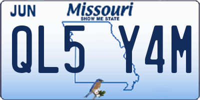 MO license plate QL5Y4M
