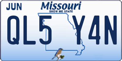 MO license plate QL5Y4N