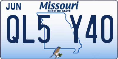 MO license plate QL5Y4O