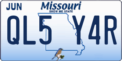 MO license plate QL5Y4R