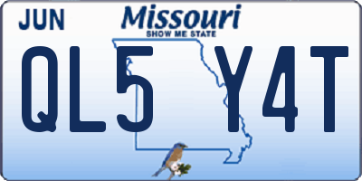 MO license plate QL5Y4T