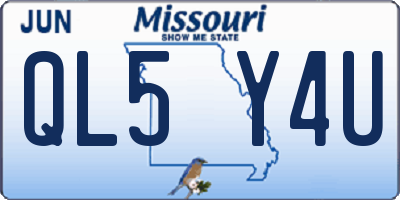 MO license plate QL5Y4U