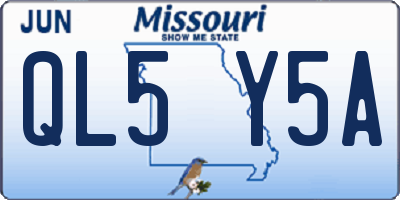 MO license plate QL5Y5A