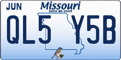 MO license plate QL5Y5B